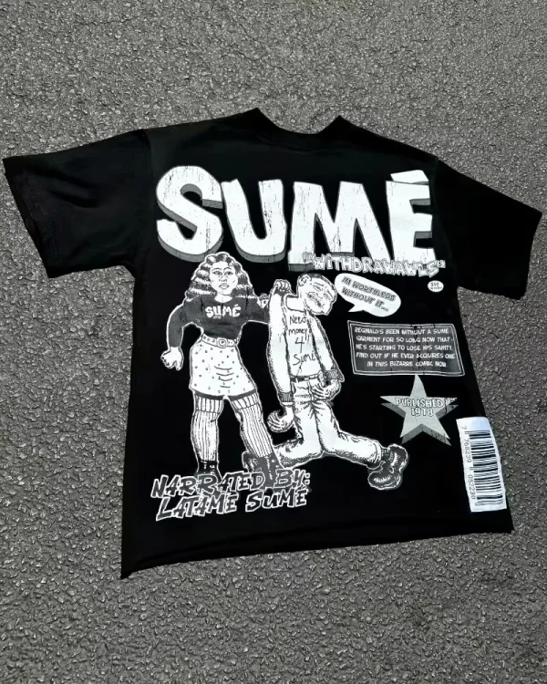 High Street Retro Fashion Anime Letter Print T-shirt for Men Y2k Goth Harajuku Hip Hop Fashion Couple Casual Oversized Shirt - Image 2