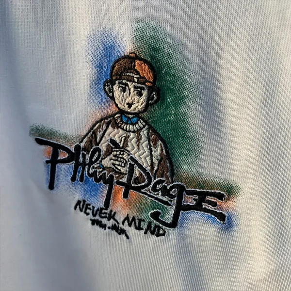 2025 New Embroidered Printed T-shirt for Men's Trendy High end Leisure Loose Summer Street Men's Clothing - Image 4