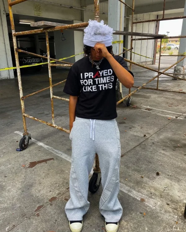 Trendy High Street Hip-hop Oversized T-shirt American Retro Letter Print Casual Top Punk Round Neck Cotton Y2K Short-sleeved Men - Image 3