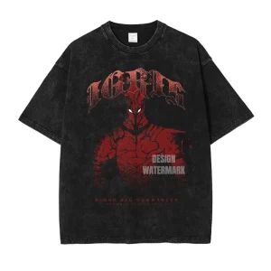 Anime S-Solo L-Leveling Shirts Vintage Washed Sung Jin-Woo T-shirt Oversized Streetwear Manga Igris Short Sleeve Tops Tees Men