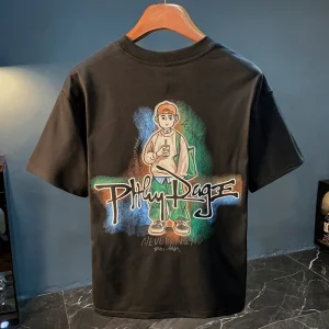 2025 New Embroidered Printed T-shirt for Men's Trendy High end Leisure Loose Summer Street Men's Clothing